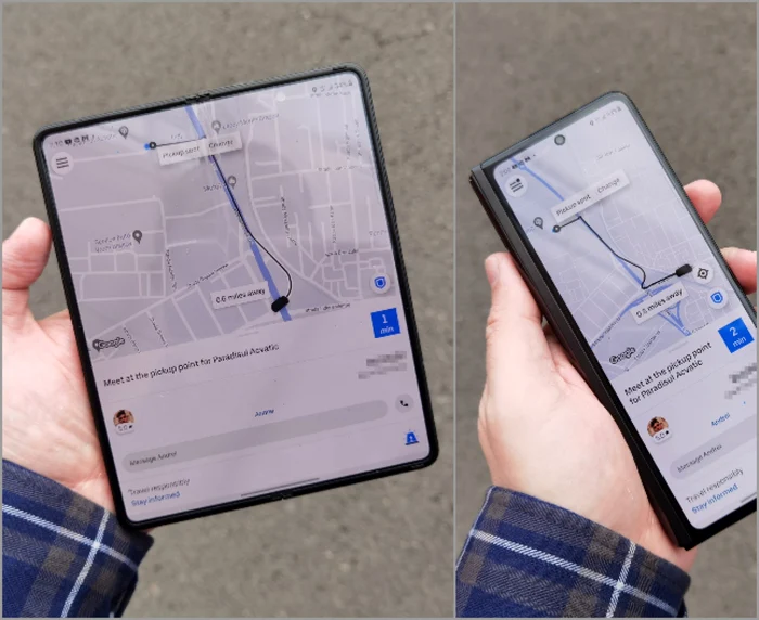 SAMSUNG Galaxy Z Fold3 5G aplicatie pliat si desfacut