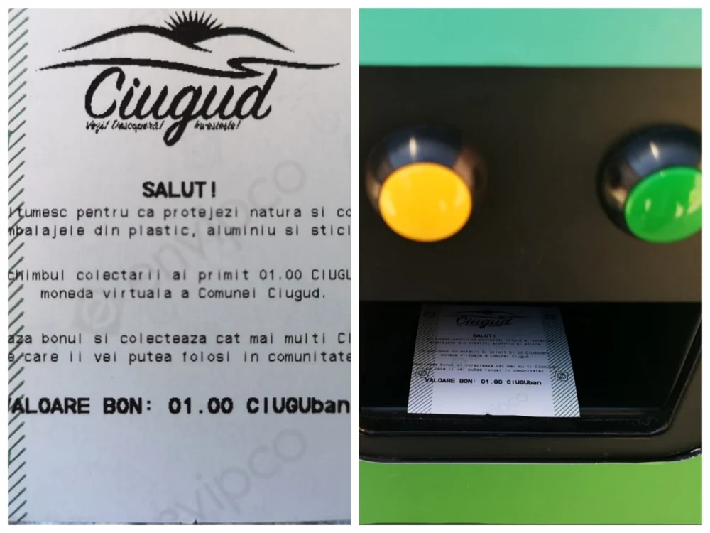 Bon în valoare de 1 CIUGUban. Foto: Primăria Ciugud