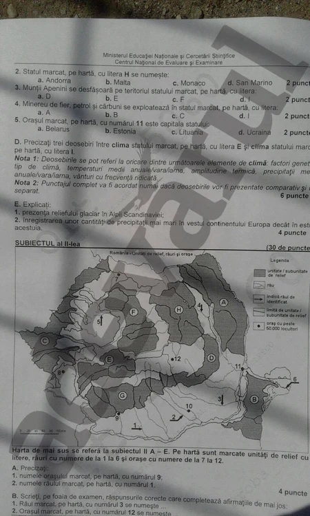 Subiectele de la Geografie - pagina 2