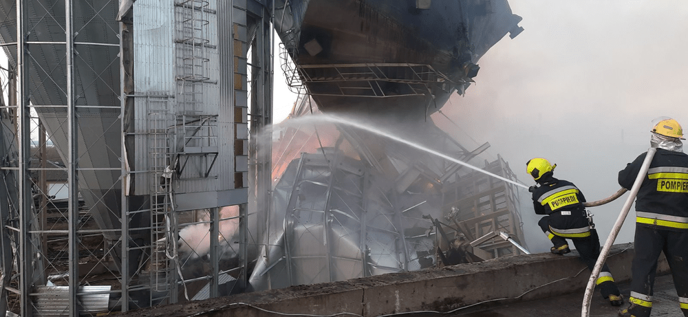 Incendiu în Portul Internațional Giurgiulești din sudul Republicii Moldova
