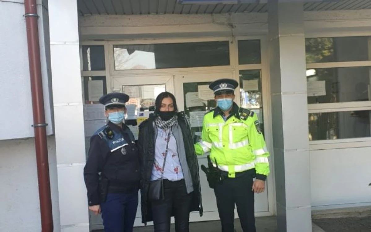 Evadata a fost prinsă la scurt timp după ce a fugit din sediul poliţiei FOTO Poliţia Română