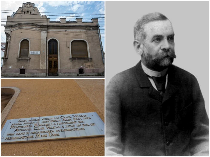 Casa Velican din Alba Iulia (stânga) și primarul Camil Velican FOTO Adevărul