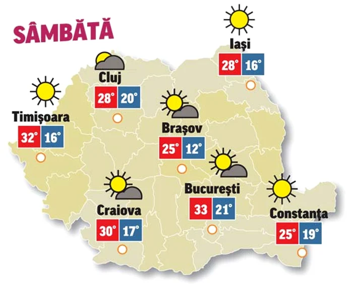 Prognoza meteo 13 iunie anunţă vreme frumoasă și călduroasă  în toată ţara. 