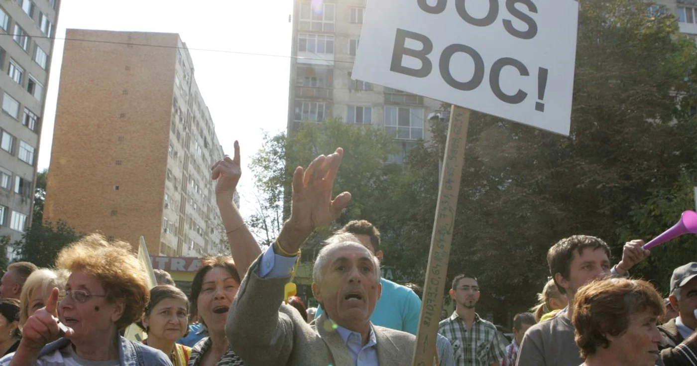 Protest la Timișoara în timpul vizitei oficiale a prim-ministrului Boc