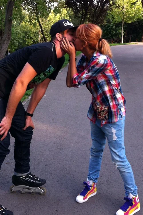 Sylvia, alături de iubitul ei, Dragoş