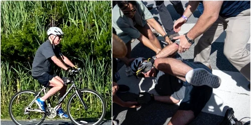 Joe Biden a cazut de pe bicicleta FOTO Twitter / Profimedia