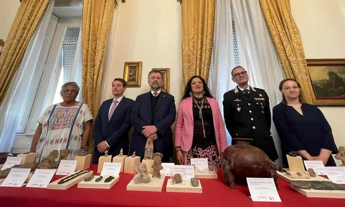 Mexicul a recuperat 43 de artefacte precolumbiene din Italia (© Gobierno de México)