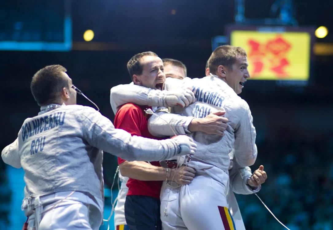 Echipa naţională a României s-a bucurat în semifinale, dar nu a putut să ia aurul în finală FOTO: Mediafax