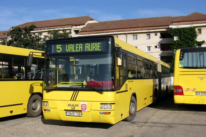 Autobuz marca MAN al companiei de transport public local Tursib din Sibiu Foto Tursib