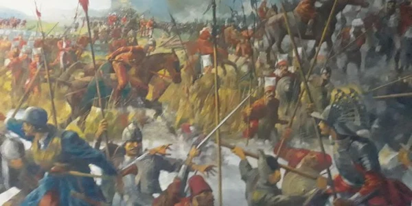 Pictură murală din diorama dedicată Bătăliei de la Călugăreni   Muzeul Militar Național „Regele Ferdinand I” jpg