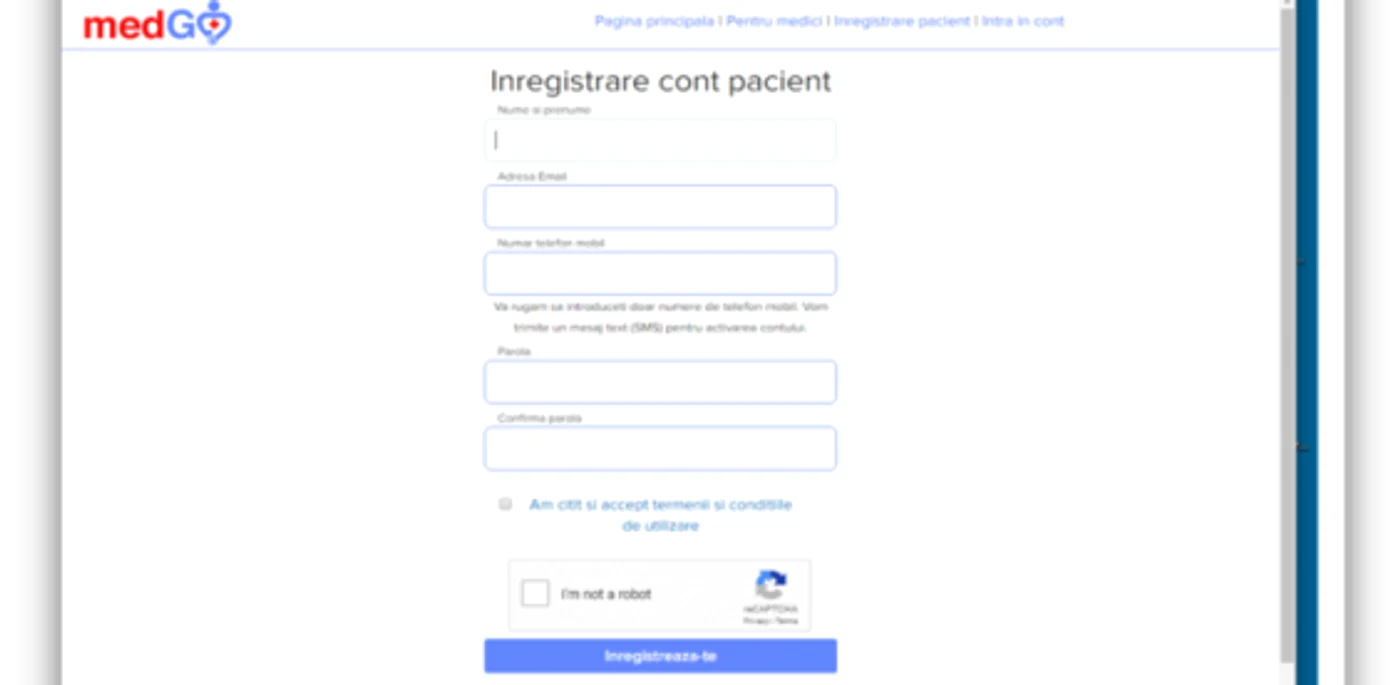 Platforma online pe care se pot înregistra pacienţii Spitalului Clinic „Sf. Maria” Iaşi