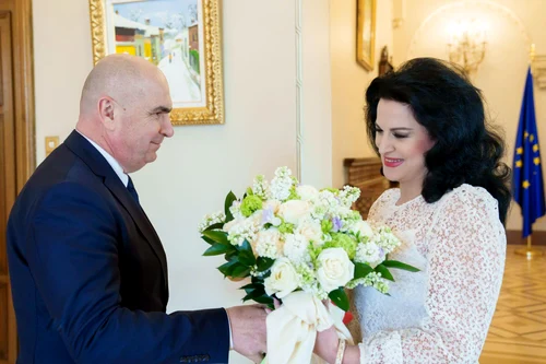 Angela Gheorghiu cu Ilie Bolojan la Palatul Cotroceni. FOTO: Facebook