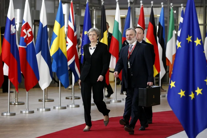 Theresa May sosind la summitul european de la Bruxelles FOTO EPA-EFE