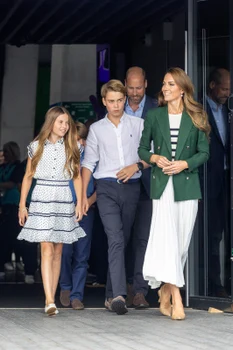 Prințesa Kate, Prințul William, Prințesa Charlotte, Prințul George și Prințul Louis la Jocurile Commonwealth. FOTO: Getty Images