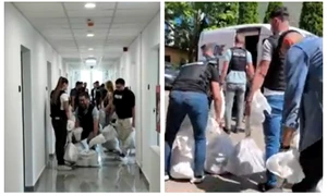 Saci cu bani furați de la Poștă 
