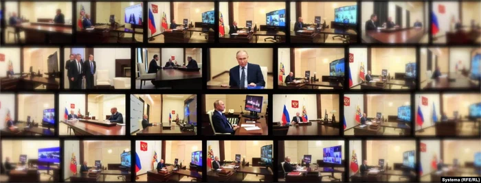 Birourile-clonă cu care Putin păcălește că se află la Moscova. Foto: X/Systema/RFE/RL