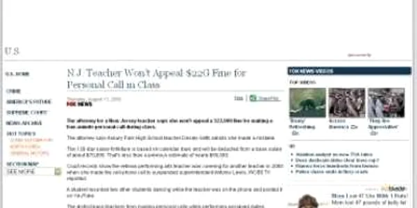 <b>Fox News</b>: Amendată cu 22.000 $ pentru că a vorbit la telefon în timpul orei de curs