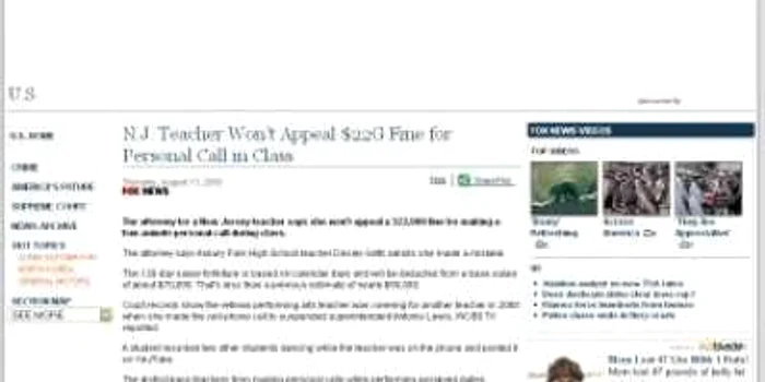 <b>Fox News</b>: Amendată cu 22.000 $ pentru că a vorbit la telefon în timpul orei de curs