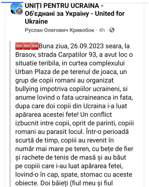Bătaie între copii români și ucraineni, la Brașov. Doi dintre ei au ajuns la spital 