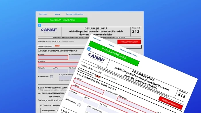 Declarația unica precompletată se descarcă și se transmite către ANAF prin Spațiul Privat Virtual