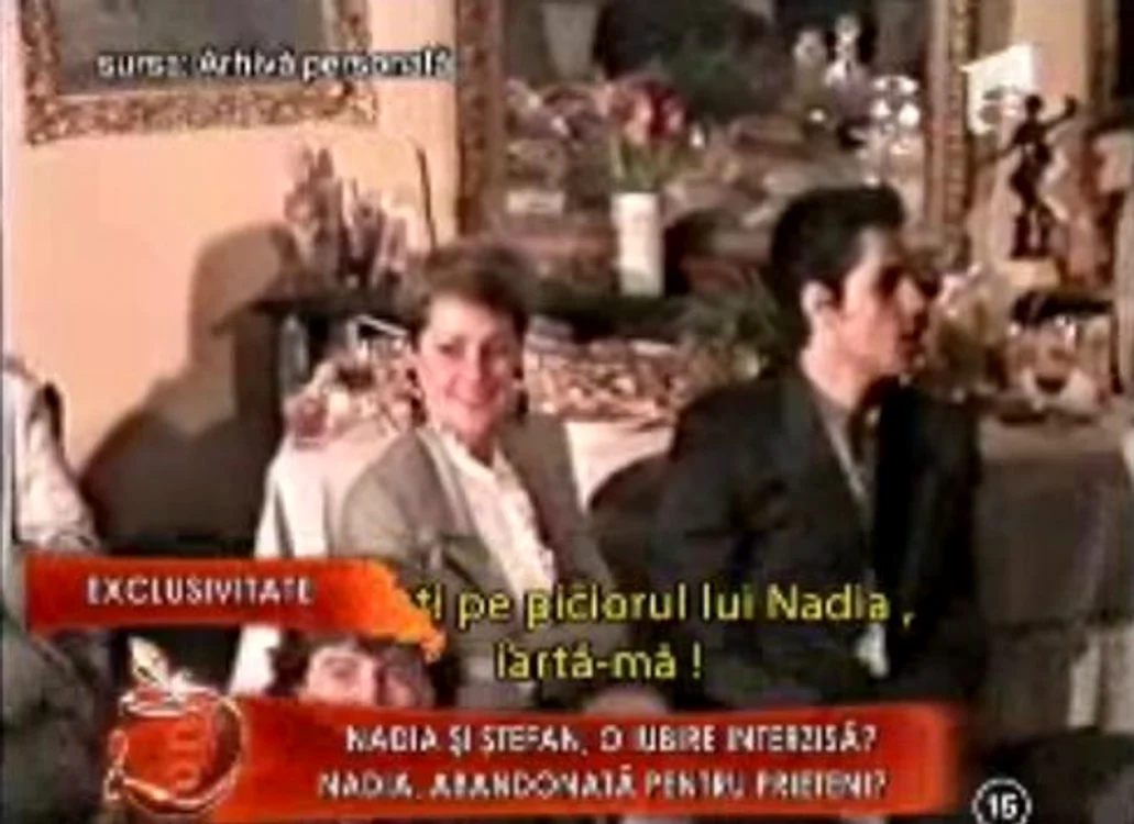 Nadia Comăneci şi Ştefan Bănică jr. (captură Antena 1)