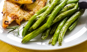 plate lemon rosemary chickengreen beans recipe jpeg