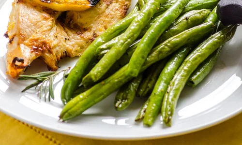 plate lemon rosemary chickengreen beans recipe jpeg