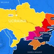 Hartă Ucraina = Donețk, Lugansk, Zaporojie și Herson