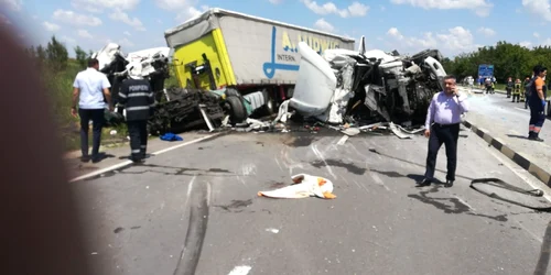 Accident pe DN5 FOTO ISU Giurgiu