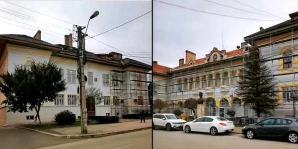 Clădirea Primăriei Hunedoara, în șantier. Foto: Daniel Guță