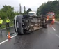 Accidentul de pe DN 7 - E 81 Bujoreni - Vâlcea microbuz plin cu pasageri răsturnat Foto Adevărul