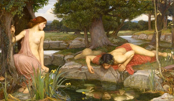 Echo și Narcis. Pictură de John William Waterhouse 