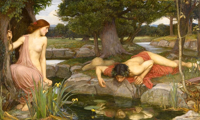 Echo și Narcis. Pictură de John William Waterhouse 
