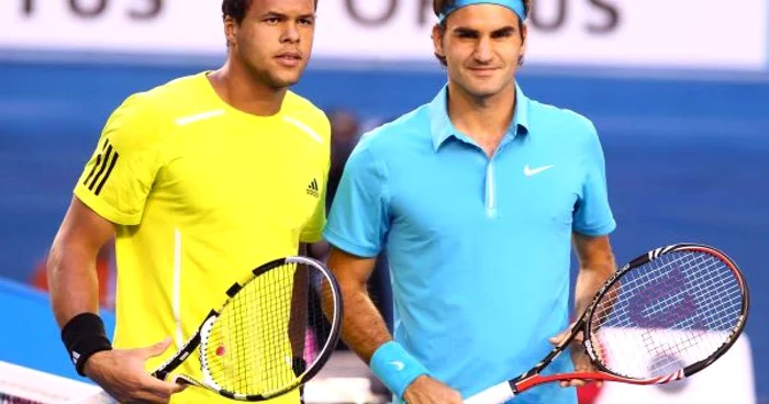 Jo Eilfried Tsonga şi Roger Federer