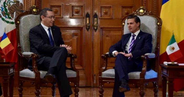 Premierul Victor Pontaşi preşedintele mexican, Enrique Pena Nieto FOTO Facebook