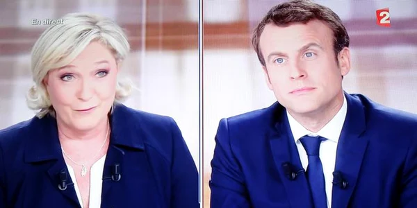Marine Le Pen şi Emmanuel Macron