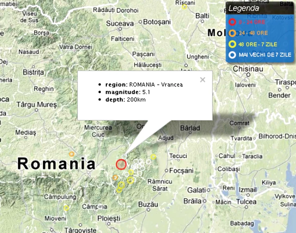 
    Ora 16.37.37 Aparatele  înregistrau în  Vrancea un  seism de 5,1  pe Richter  