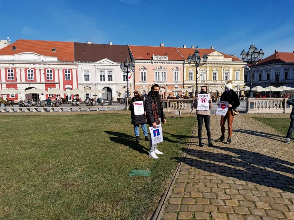 Protestul patronilor şi angajaţilor din HoReCa FOTO Ş.Both