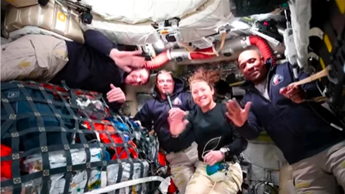Cei patru membri ai echipajului Artemis II. Foto: captură video NASA
