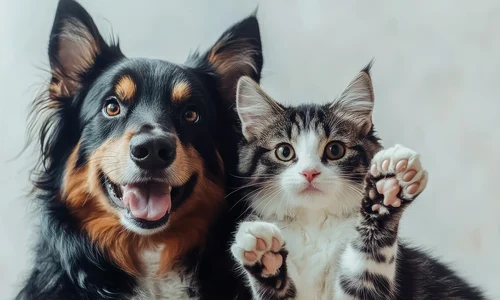 view cats dogs showing friendship jpg