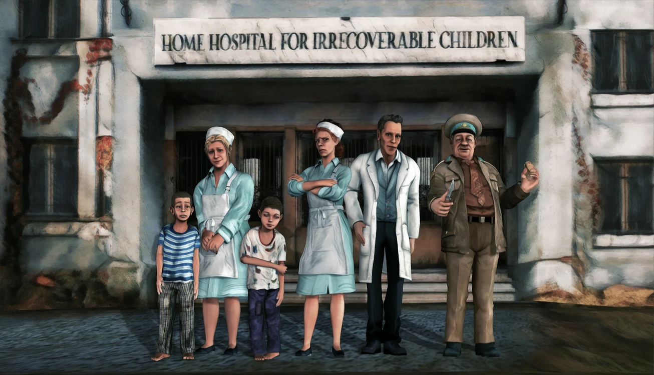 Angajații din căminul-spital, în versiunea animată. FOTO: izidorruckel.com