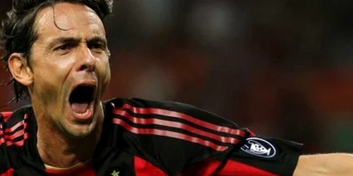 Pippo Inzaghi a fost omul meciului în AC Milan - Real Madrid 2-2. Foto: EPA