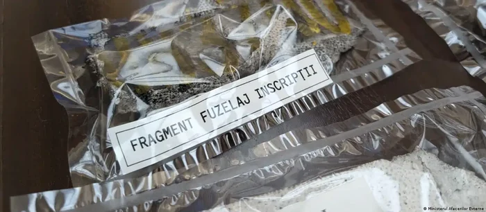 Fragment din drona rusească de tip Shahed doborâtă pe 24 iulie 2026 în județul Buzău