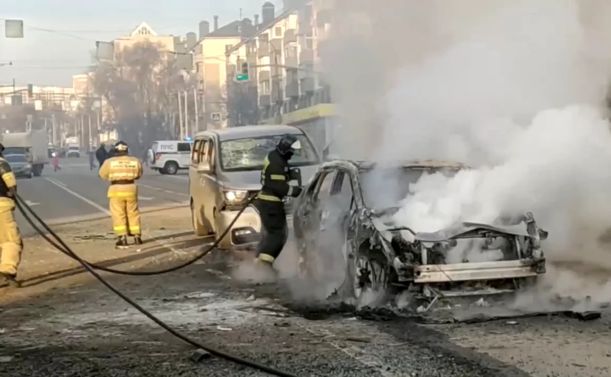 Incendii au izbucnit în centrul orașului Belgorod FOTO EPA-EFE