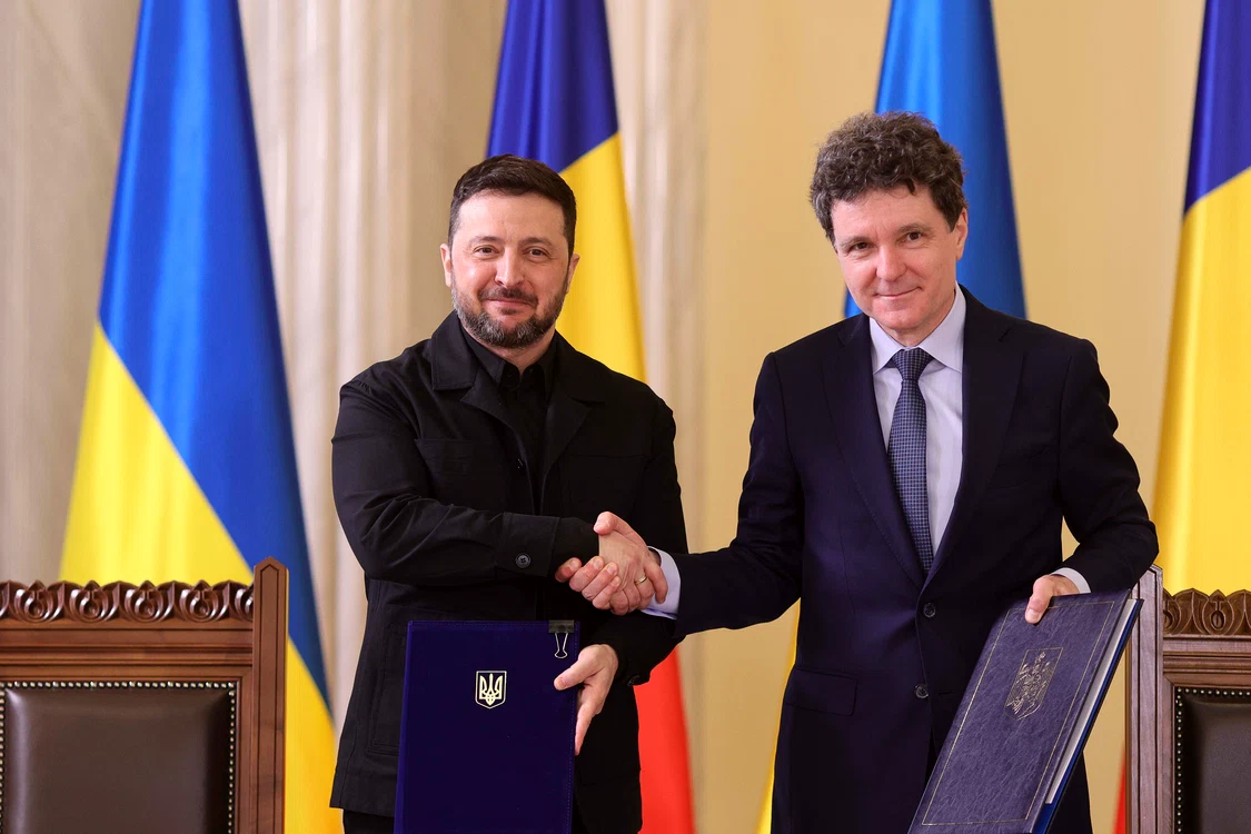 Volodimir Zelenski și Nicușor Dan