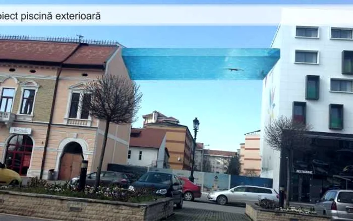 Aşa ar arăta piscina exterioară a hotelului. Foto: hoteltransilvania.eu