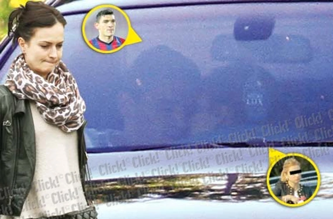 Fotoreporterii Click! l-au surprins pe fotbalist în scene fierbinţi cu o blondă după nişte boscheţi