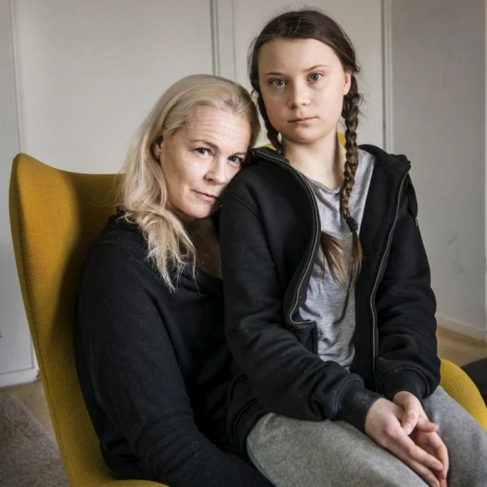 Malena Ernman împreună cu fiica sa, Greta Thunberg