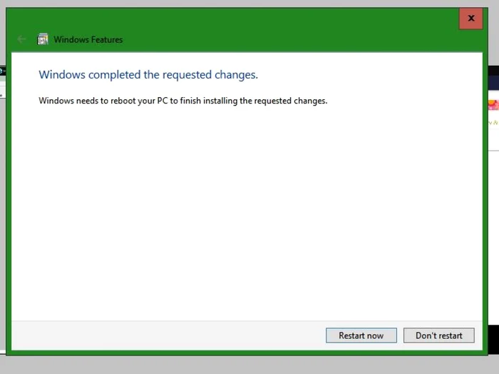 Windows completed the required changes