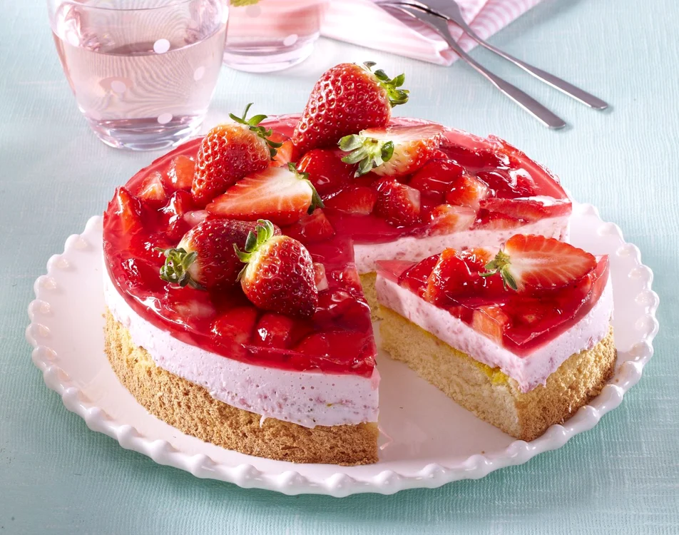 Almond and strawberry cake jpeg